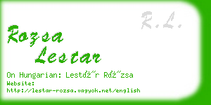 rozsa lestar business card